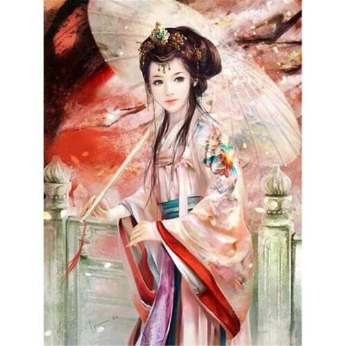 Full Square Round Drill 5D DIY Diamond Painting Japanese woman 3d Embroidery Cross Stitch Mosaic Home Decoration Gift L548