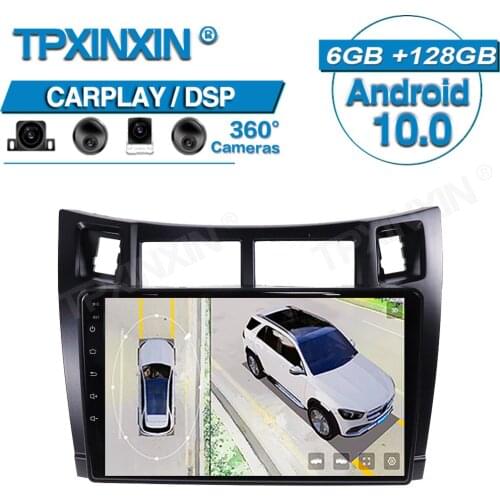 6+128G ROM For Toyota Yaris 2008-2011 Android 360 HD Auto Surround View Camera Car Multimedia Player Stereo Radio GPS Navigtion