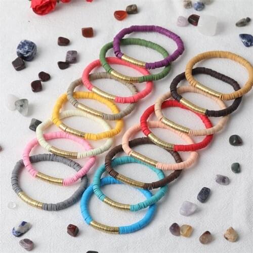 Soft ceramic bracelet handmade ethnic style fashion Adjustable elastic bangle for women colored silicone Jewelry accessories