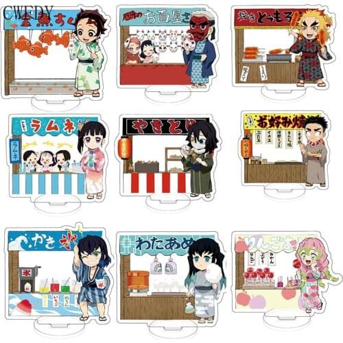 Demon Slayer Kimetsu no Yaiba Keychain Anime Kamado Tanjirou Kamado Nezuko Acrylic Stand Figure Model Desk Decor Key Chain 10cm