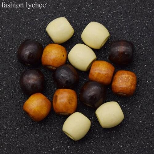 Fashion lychee 20pcs Wooden Mini Dreadlock Beads Hair Bead For Braid Cuff Clip Hair Accessories for Women 8mm Hole