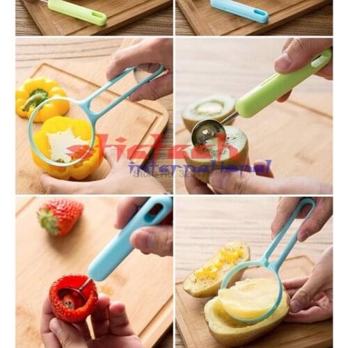 By dhl or ems 1000set Melon Scoonps Ballers Slicer Peelers+Spoon Plastic Vegetable Portable Kitchen Tool Delicate Fruit Peeler