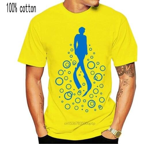 Men Dive freedive dreams blue t shirt create 100% cotton plus size 3xl Letters Interesting fashion summer Natural shirt