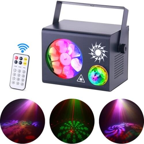 Gobo Beam 4IN1 RGB LED Magic Ball Strobe 16 Red Green Laser Patterns Projector DMX Stage Lighting Effect Disco DJ Bar Lighting