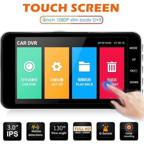HD 1080P Dashcam 4 inch touch screen driving recorder With Motion Detection Night Vision G-Sensor Dashcam Registrar Dash Cams