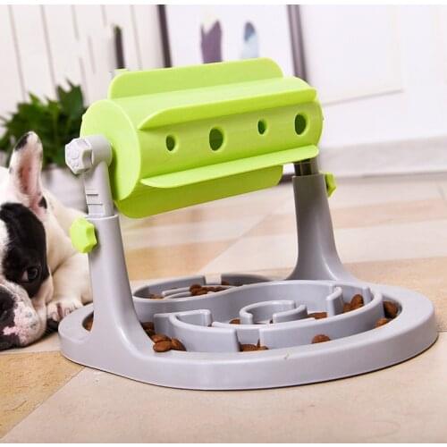 Interactive IQ Dry Food Dog Toys Food Feeder Educational Dog Puzzle Toys Training Game Toy Anti Choke Slower Treated Feeder Bowl