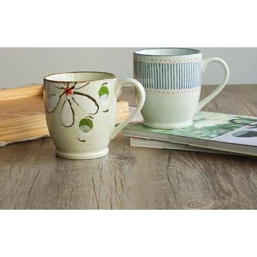 Japanese Style High Temperature Underglaze Hand-painted Ceramic Handle Mug Mug Tea Cup Coffee Milk Cup Breakfast Cup