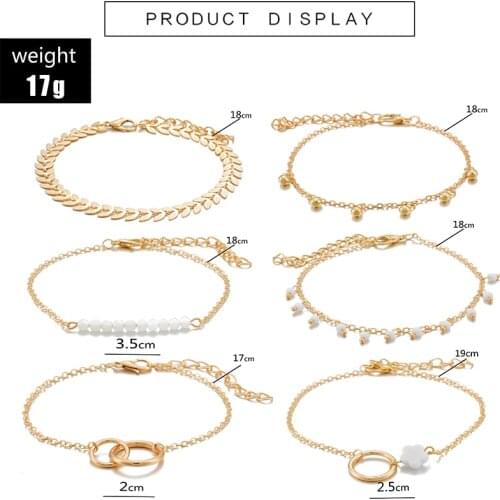 Tocona Bohemian Gold Tassel Bracelets for Women Boho Jewelry Geometric Leaves Beads Layered Hand Chain Charm Bracelet Set 9143