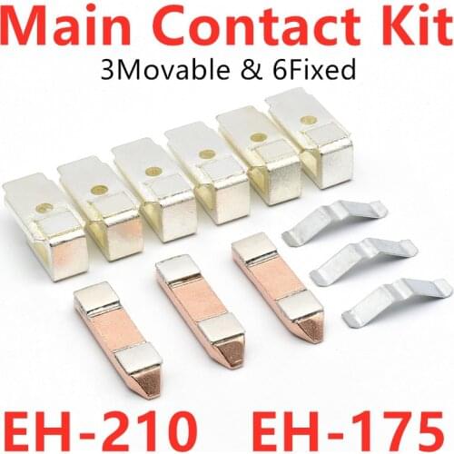 Contact Set For ABB Contactor EH-210 EH-175 Main Contact Kit EHCK210-3 EHCK175-3 Moving And Fixed Contacts KZ210 KZ175 Silver