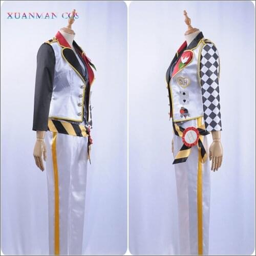 Game Cosplay Costume Twisted-Wonderland Deuce Spade Uniform Custom Men Satin Pants Gray Vest Shirt Belt