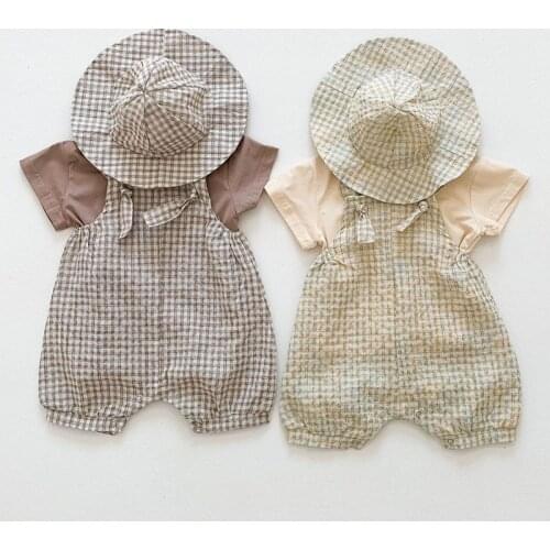 Summer Infant Baby Girls Boys Short Sleeve T-shirt + Braces Romper Clothing Sets 3Pcs Kids Boy Girl Clothes Suits