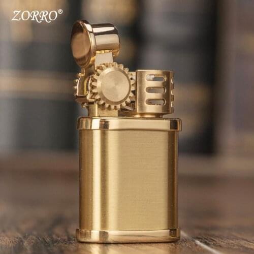 Zorro Pure Copper Windproof Wheel Ignition Small Mini Kerosene Lighter