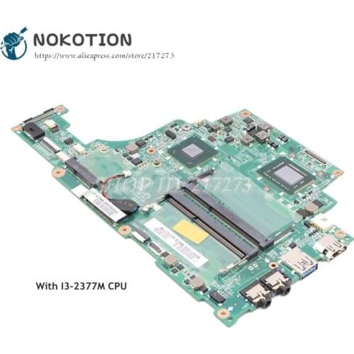 NOKOTION For Toshiba Satellite U845 U840 Laptop Motherboard I3-2377M CPU DDR3 DA0BY1MB8E0 A000211530 MAIN BOARD