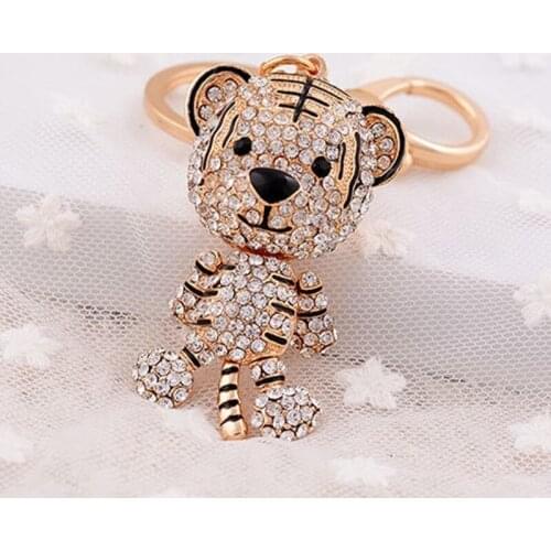 Cute Tiger 3D Key Chains Animal Keyrings Personality Keychain Bag Charm Purse Pendant Car Key Rings Wholesale Price