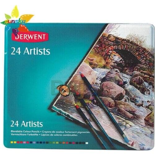 UK DERWENT ARTISTS TIN 12 24 36 72 blendable colour pencils Multicolour Drawing Art Pencil Set Painting supplies