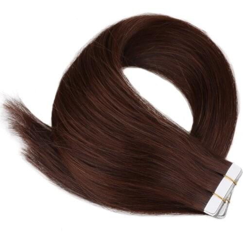 Tape in Human Hair Extensions Real Human Hair Brazilian Hair 20PCS/40PCS Machine Remy Silky Straight Seamless Skin Weft 2.5g/PCS