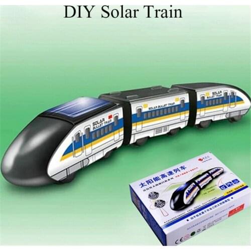 Newest Creative Solar High Speed Train Model DIY Educational Science Students Equipment Self-assembled Kids Novelty & Gag Toys