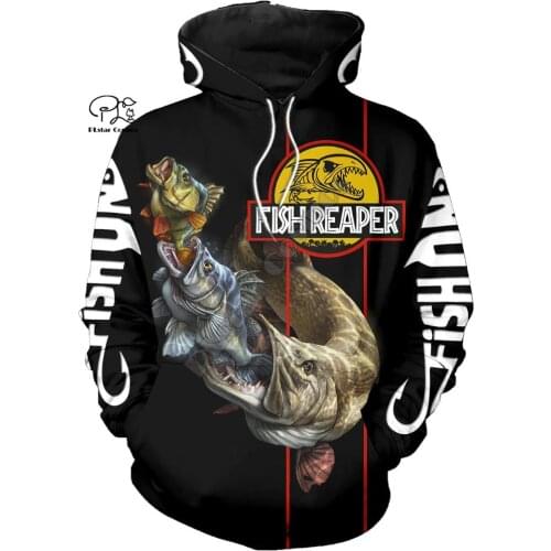 PLstar Cosmos New Animal Bass Carp Fishing NewFashion Fisher Tracksuit Funny 3Dprint Unisex zipper/Hoodies/Sweatshirts/Jacket S5