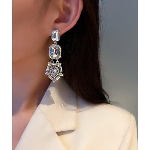 New personality creative large geometric pendant earrings luxury fashion casual dance party earrings for women holiday gifts