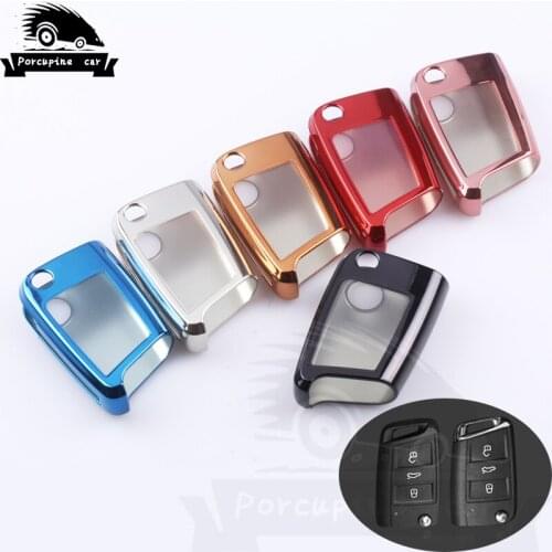 New TPU 6 Colors Car Auto Key Case Cover For Remote Control For Volkswagen Golf 4 5 6 7 Passat B5 B6 B7 mk5 mk6 Tiguan