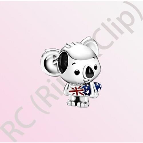 2020 Autumn New S925 Sterling Silver Beads Surfing Koala Charms fit Original Pandora Bracelets Women DIY Jewelry Gift