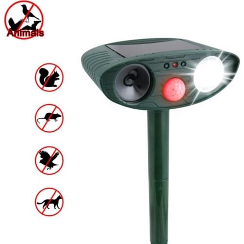 Cat Dog Repellents Small Animals Repeller Ultrasonic Solar Energy Motion Fly Trap Fox Raccoon Rat Squirrel Animal Pest Control