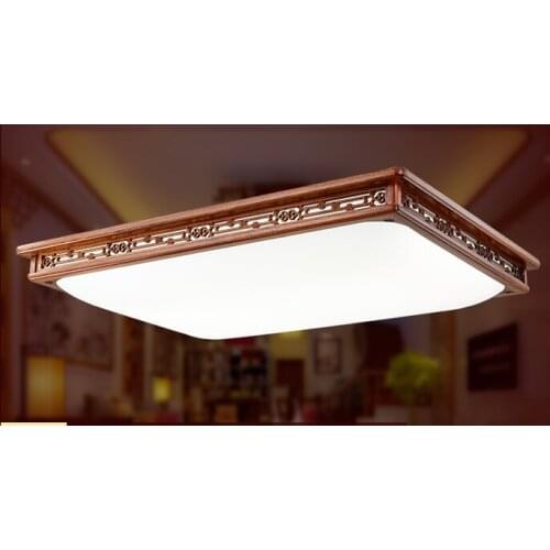 Remote Control Asian Chinese Style Ceiling Light Fixture LED Large Modern Wood Lights Ceiling Lamp For Living Room Oriental Lamp