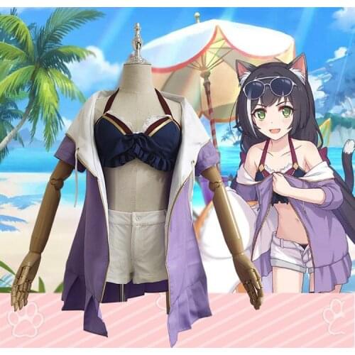 Princess Connect! Re:Dive Momochi Kiruya Kyaru Cosplay Costume Swimsuit Swimwear Outfit Halloween Christmas Fancy Party Costumes