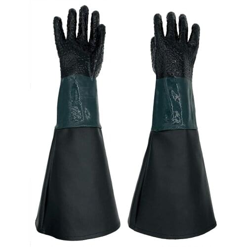 HOLDWIN 23.6" Rubber Sandblasting Sandblaster Gloves for Sandblast Cabinets Labor protection gloves PVC Sandblast gloves 60cm