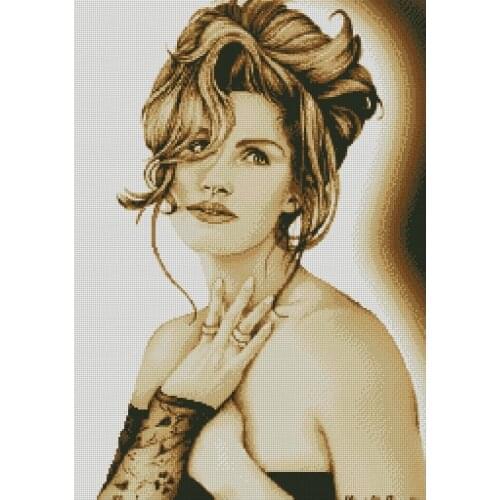 Needlework,Cross stitch,Beauty woman nostalgia series 14CT Unprinted Embroidery kits Arts Cross-Stitching,DIY Handmade Decor