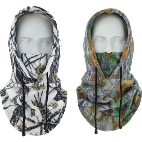 Outdoor Sports Bib Cold-Proof Thickened Ski Headgear CS Camouflage Fleece Hat Adjustable Warm Hat For Hiking Skiing Cycling