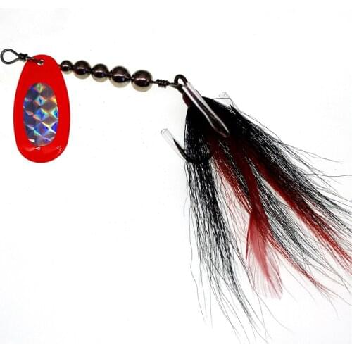 Swolfy Spinner Bait Fishing Lures Spoon Lure 18.5g With Feather Treble Hooks 2/0# Arttificial Bait Metal Wobblers Pike Tackle