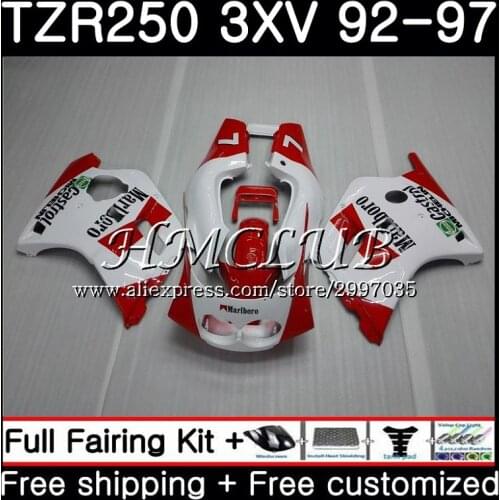 TZR-250 For YAMAHA TZR 250 1992 1993 1994 1995 1996 1997 6HC.4 TZR250RR RS YPVS 3XV TZR250 Red white 92 93 94 95 96 97 Fairing