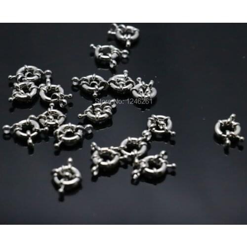 10PCS Steering Wheel Clasp Button Fittings Metal Silver-plate For Necklace Bracelet Machining Parts Snap Round Girl Jewelry 11mm