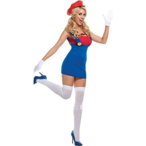 Xxxxl xxxl xxl Plus Size zy593 Womens Super Luigi Brothers Plumber Woman Costume and luigi Costumes