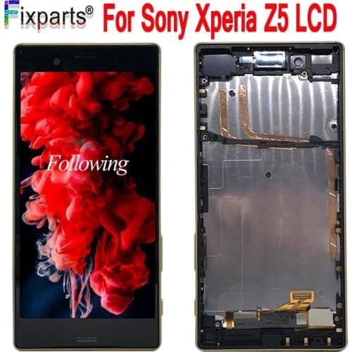5.2" For Sony Xperia Z5 E6633 E6683 LCD Display Touch Screen Digitizer Assembly with Frame 100% Tested 1920*1080 For Sony Z5 LCD