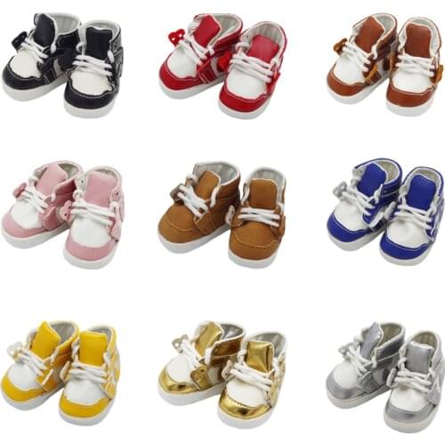 1Pair PU Leather Sports Shoes For 1/6 BJD Doll 14.5inch Girl Dolls Fashion Korea KPOP Plush EXO Doll Mini Toy Shoes Accessories