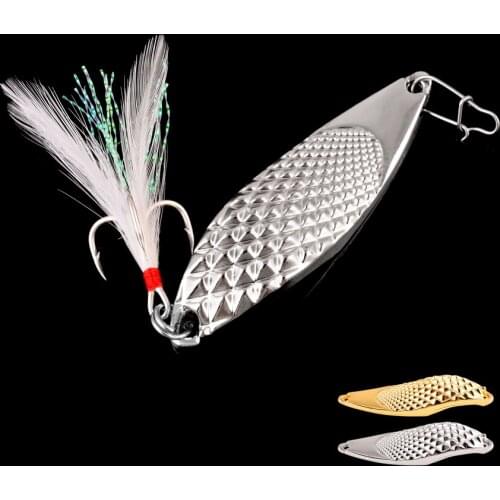 1PC Spoon Metal Fishing Lure Bait 5g/15g/20g Silver Gold Copper Fish Bass Baits Spoon Jig Wobbler Lures Artificial Bait Hook