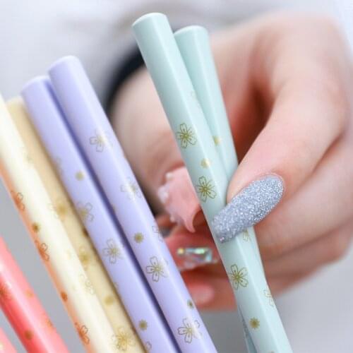 1 Pc Fresh Tableware Small Floral Wooden Chopsticks Heat Transfer Pointed Sushi Chopsticks Small Fresh Tableware Dropshipping
