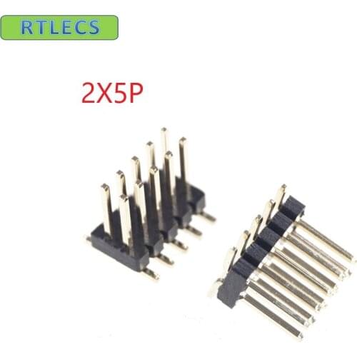 10 pcs 2x5 P 10 Pin 1.27 mm Male PCB Header Dual row Straight PCB SMT male Pin Headers gold flash Rohs Lead free