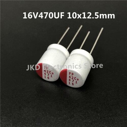 10pcs 470uF 16V 10x12.5mm Low ESR Top Grade 16V470uF VGA/Motherboard Solid Capacitor
