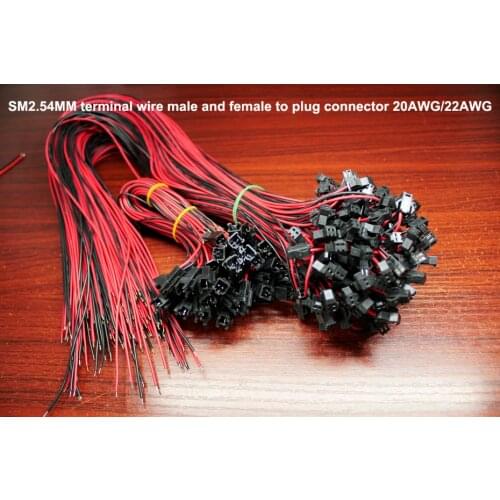 100pcs/lot SM hole pitch 2.54mm, plug-in terminal plug-in plug, 2P terminal block, quick wiring male and female plug line