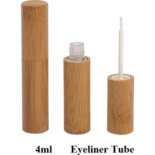 100pcs 4ml Empty Handmade Natural Bamboo Liquid Eyeliner Tube Cosmetic Refillable Sub-bottling Container Bottle Tools Wholesale