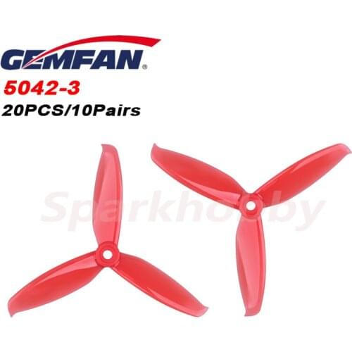 20PCS 10Pair GEMFAN Windancer 5042 5.x4.2 Inch CW CCW 3-Blade Propeller 5mm Monting Hole for RC Drone FPV Racing Brushless Motor