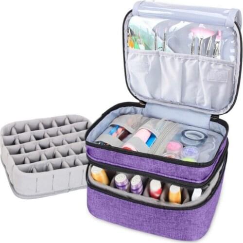 30 Bottles (15ml - 0.5 Fl.oz) Storage Case Bags Double Layers Nail Polish Organizer Manicure Holder Travel Soft Carrying