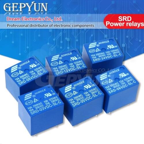 5pcs Power relays 5PIN T90 SRD-03VDC-SL-AC SRD-05VDC-SL-C SRD-06VDC-SL-C SRD-09VDC-SL-C SRD-12VDC-SL-C SRD-24VDC-SL-C