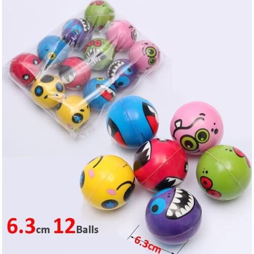 6.3cm Stress Ball Globbles Ghost Smiley PU Antistress Balls 12 Pcs/Set