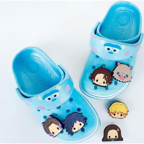 Anime Demon Slayer PVC Cartoon Jewelry Materials Cute Sandals Slippers Decoration Shoes DIY Accessories Jewelry Kids Gifts