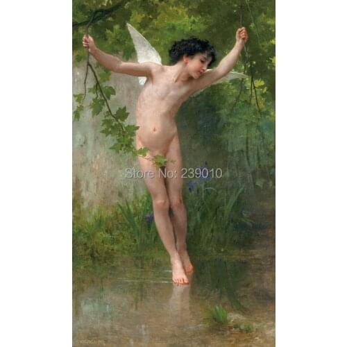 Free shipping boy angels canvas printings oil painting classical William Bouguerea painting prited on canvas decoration picture