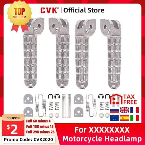 CVK 1Pair Aluminum Alloy Anti-Skid Black CNC Folding Foot Pegs Pedal Rest Front and Rear Footpegs Footrest For DUCATI 696 1098